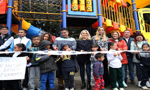 Inaugura Huixquilucan parque de juegos infantiles en “El Plan”