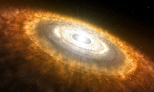 Descubren agua en disco de gas alrededor de una estrella muy caliente