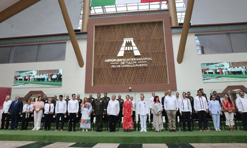Inaugura AMLO nuevo Aeropuerto de Tulum con primer vuelo comercial
