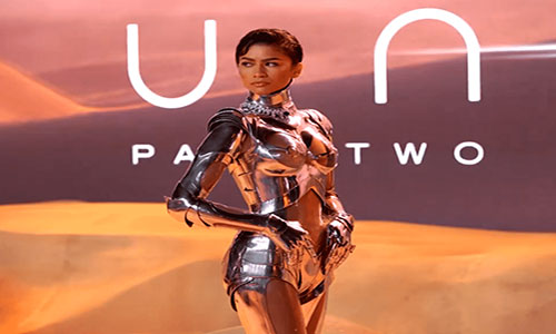 Zendaya deslumbra en premiere de Dune con look metálico