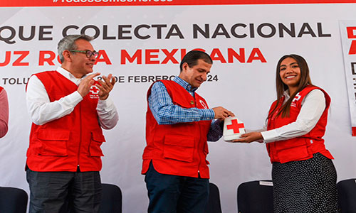 En marcha en Toluca Colecta Nacional 2024 de Cruz Roja Mexicana