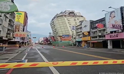 Terremotos en Taiwán provoca el derrumbe parcial de edificios
