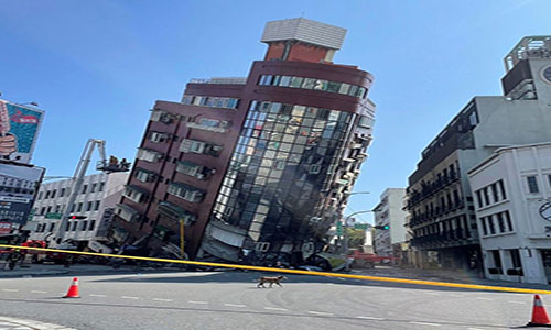 Destrucción tras terremoto en Taiwán