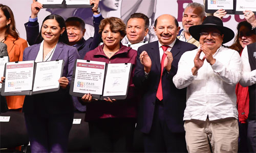 Firma Gobernadora Delfina Gómez acuerdo para impulsar el desarrollo y bienestar de los pueblos originarios