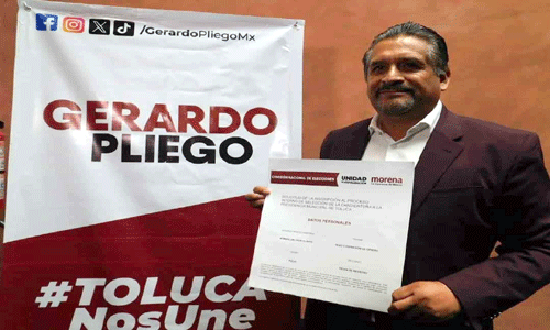 Anuncia Gerardo Pliego su registro como candidato a alcalde de Toluca