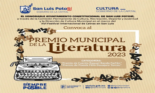 Abren convocatoria al Premio Municipal de Literatura 2023