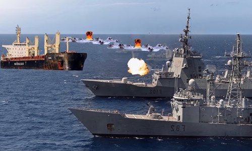 Fuerzas estadounidenses y británicas repelen el “mayor ataque” de hutíes en el mar Rojo