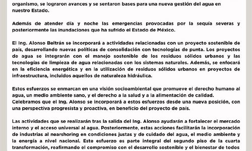 Armando Alonso Beltrán renuncia a la Comisión del Agua del Estado de México (CAEM)