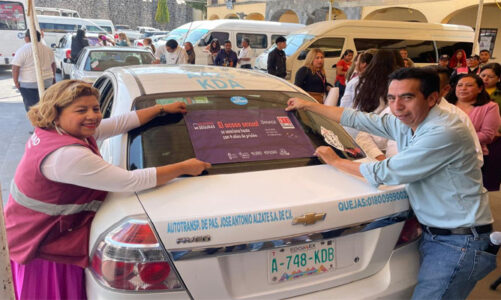 “El Rocky” impulsa campaña en transporte público para combatir violencia contra mujeres