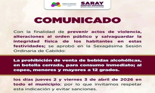 Municipios del Edomex implementan Ley Seca durante Semana Santa 2026