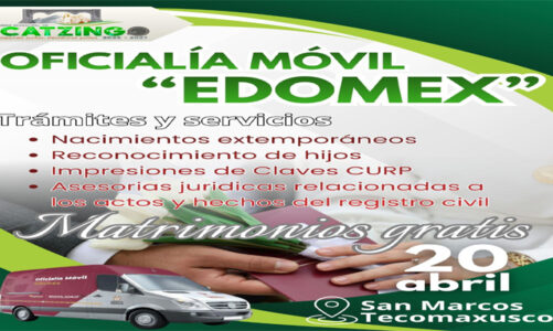 Invitan a jornada de Oficialía Móvil para facilitar trámites de matrimonios colectivos