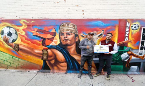 Listos murales mundialistas en Nezahualcóyotl