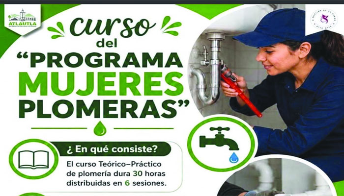 Curso “Mujeres  Plomeras” busca apoyar a emprendedoras de Atlautla