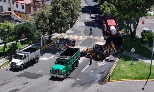 Avanza repavimentación de Matlatzincas con el “Diablo Dragón”