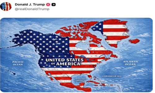 Trump comparte su propia visión del mapa de América del Norte