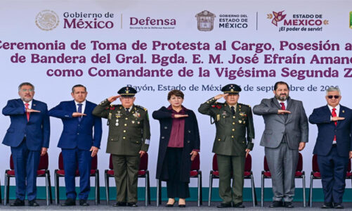 Delfina Gómez atestigua toma de protesta del Comandante de la 22/a Zona Militar