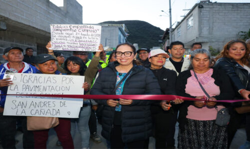 En un año transforman La Negra, en la Sierra de Guadalupe, con agua por la red y pavimentación