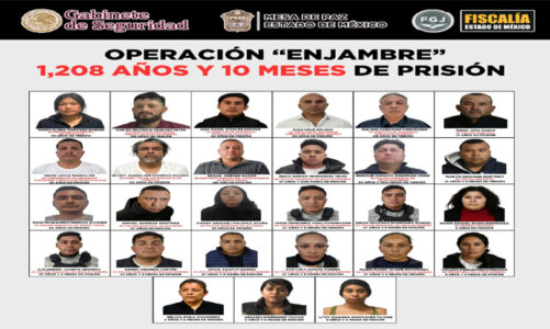 Operación Enjambre suma mil 208 años de prisión contra 27 objetivos prioritarios en Edoméx