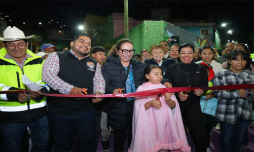 Inauguran en Los Bordos nuevo Sendero Seguro, con luz, plantas y murales